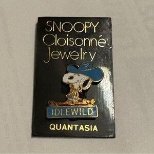 Vintage Snoopy Idlewild Ski Resort Enamel Pin NOS